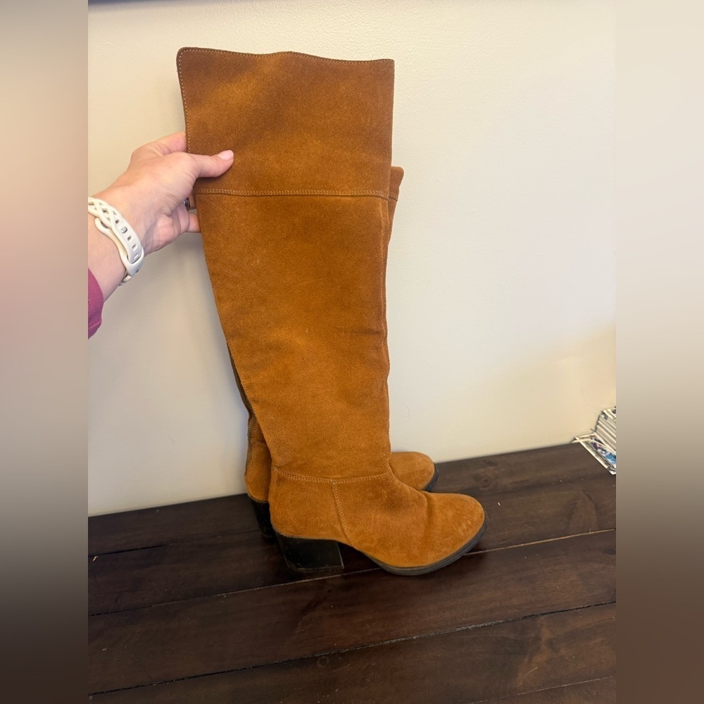 Steve Madden Orabela Brown Suede Knee High Boots Size 8.5